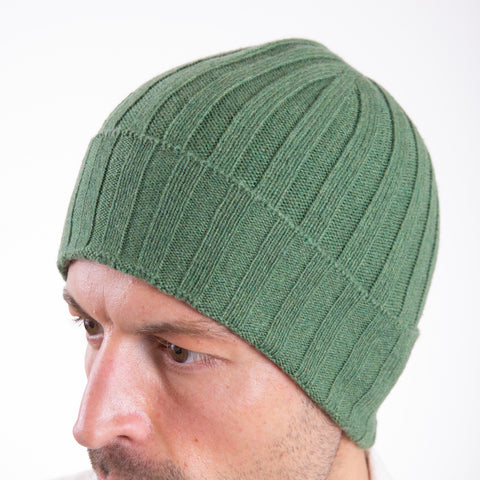 Unisex Pure Cashmere Ribbed Hat - Due Toscani