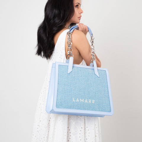 Bag - Beatrix light blue with chain Lamarr