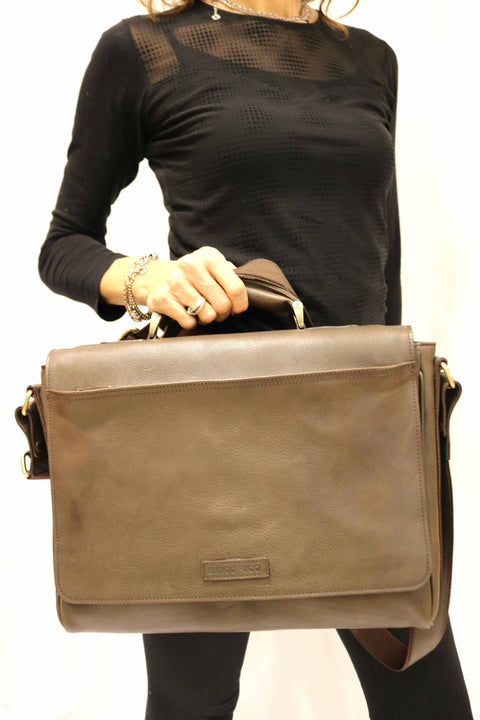 Tuscan Leather Briefcase with Handle (Vegetable-Tanned)