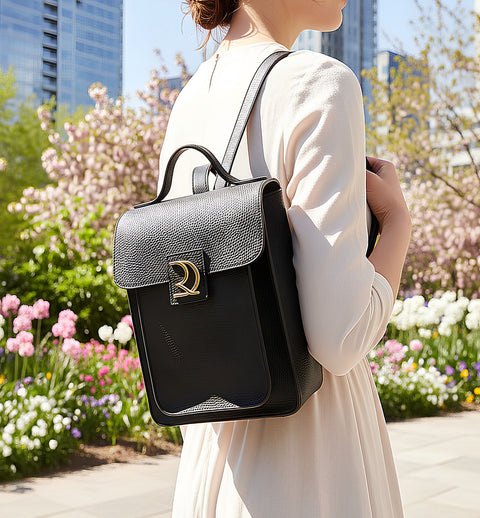 Business leather backpack