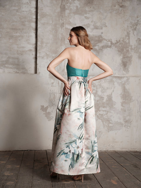 Top - Mikado Decollete Green Roberta Longo