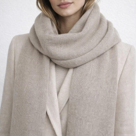 Unisex smooth recycled cashmere scarf, 25x160 cm - Due Toscani