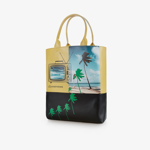 Shopping Bag -  Print Yellow 959NINEFIVENINE