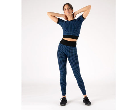 Leggins - Sutton Check Black/Cobalt Heart and Soul
