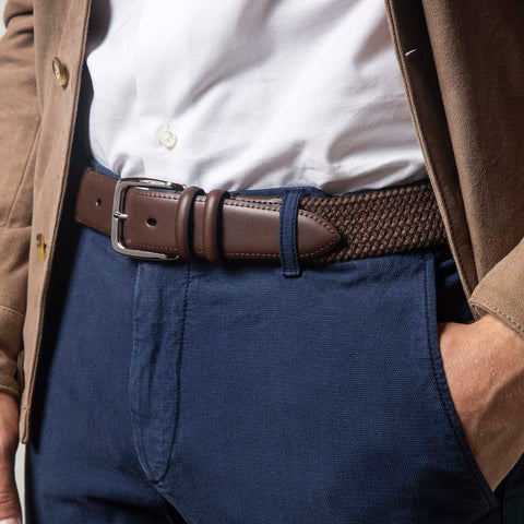 Belt - Wool & Leather brown Armeria Meschieri