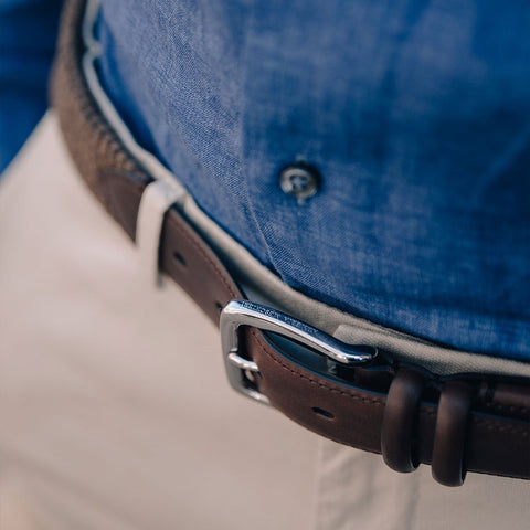 Belt - Linen & Leather brown Armeria Meschieri
