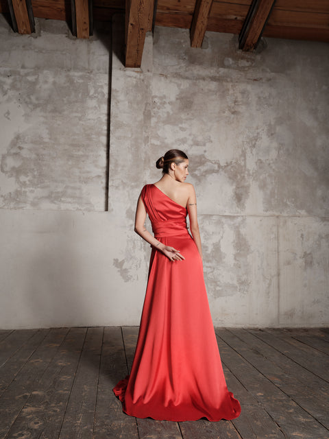 Dress - One-Shoulder Red Roberta Longo