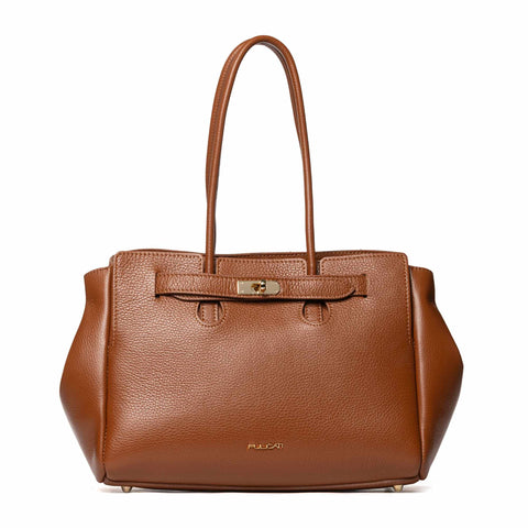 Shoulder Tote in Pebbled (Dollaro) Leather