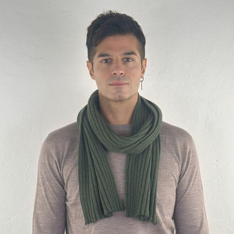 Super Soft Unisex Ribbed Scarf in Pure Recycled Cashmere 25x160 cm - Due Toscani