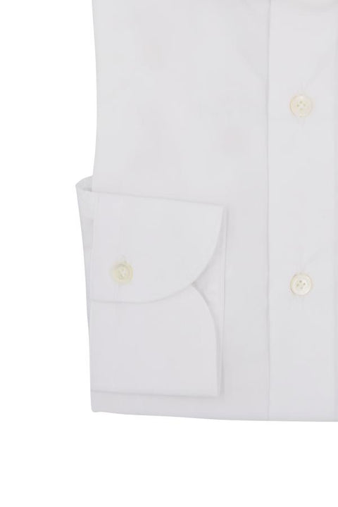 White Popeline Solid Shirt Cordone 1956