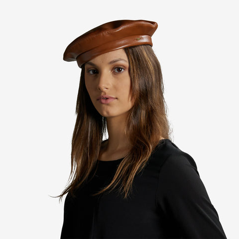 Hat - Leather Beret Axis