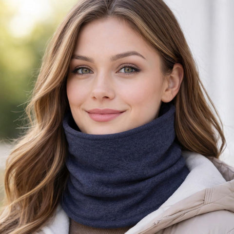 Women's Pure Cashmere Plain Knit Neck Warmer in High Quality Plain Knit - Due Toscani