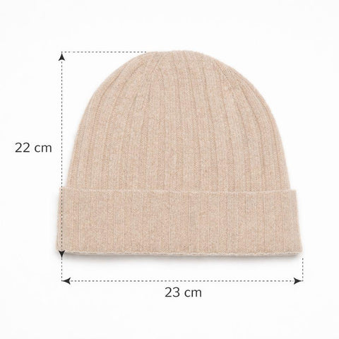 Recycled cashmere ribbed beanie - Due Toscani