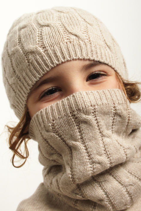 Cable Neck Warmer - Pure Wool Carded Maglificio Verona
