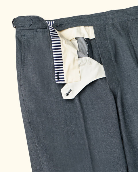 Trousers - Heavy Cotton Grey Pommella Napoli