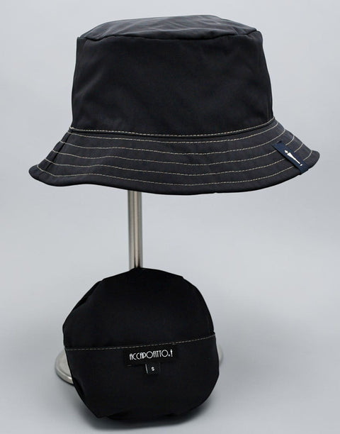 Versatile Hat – Blue with Beige Stitching