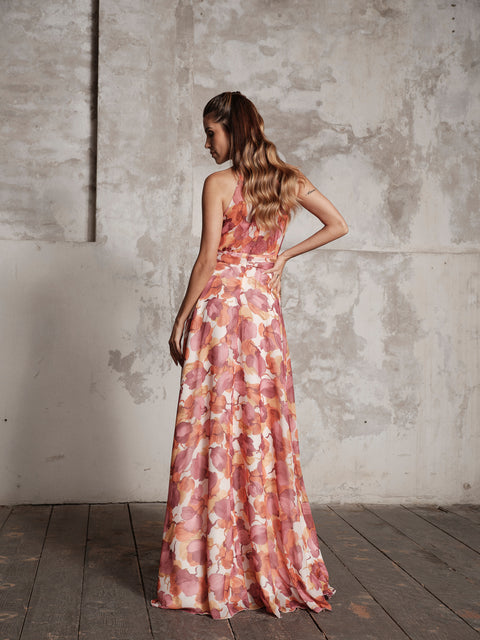 Dress - Georgette American Orange Roberta Longo