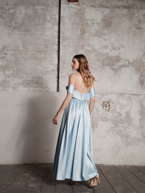 Dress - Mikado Drap Light Blue Roberta Longo