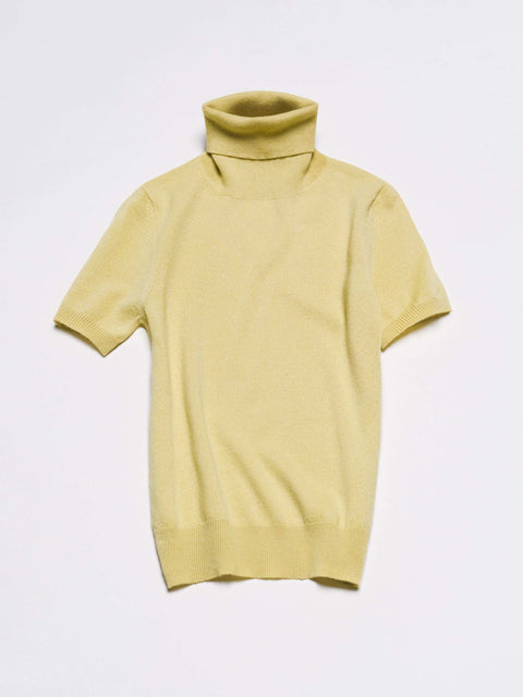 Pure Cashmere Short Sleeve Turtleneck