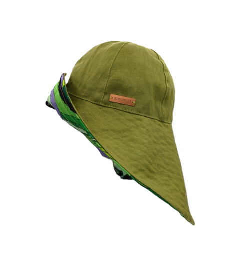 Nuala Linen Hat – Lime