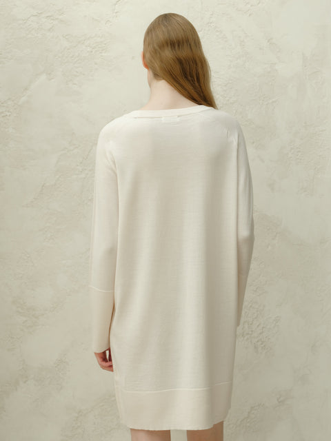 Extra Fine Merino Wool Crewneck Midi Dress - Lèmme