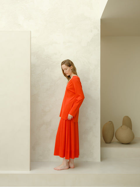 Extra Fine Merino V Neck Maxi Sweater - Lèmme