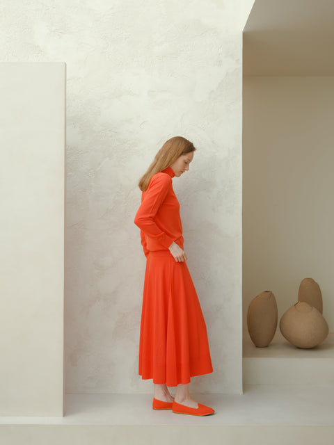 Extra Fine Merino Wool A-Line Skirt (3D-Knit) - Lèmme