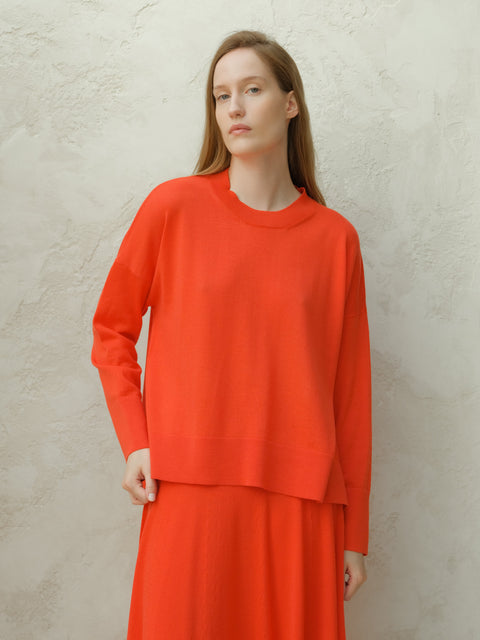 Extra Fine Merino Wool Oversized Crewneck Sweater - Lèmme