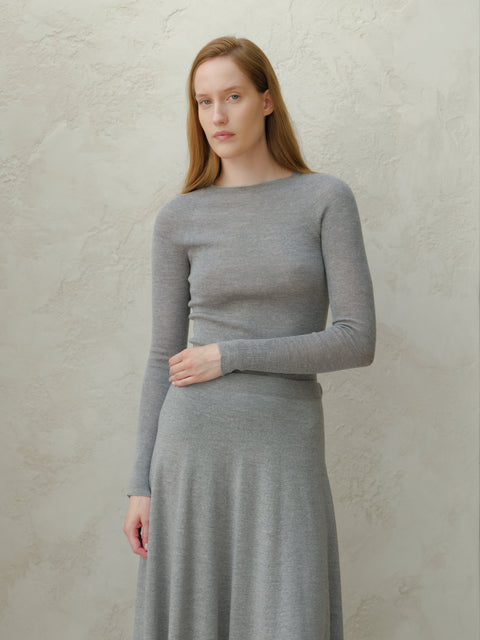 Extra Fine Merino Wool Ribbed 3D-Knit Crewneck Sweater - Lèmme