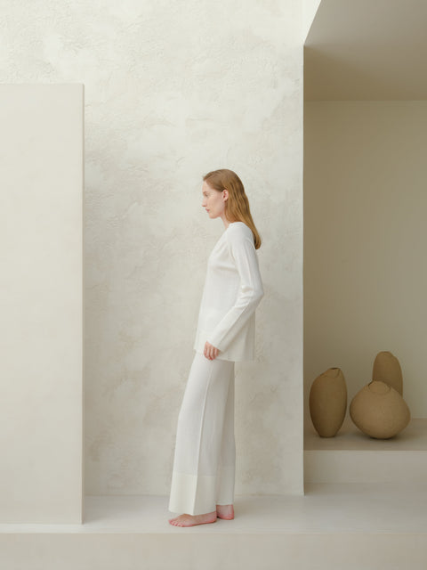 Extra Fine Merino V Neck Maxi Sweater - Lèmme