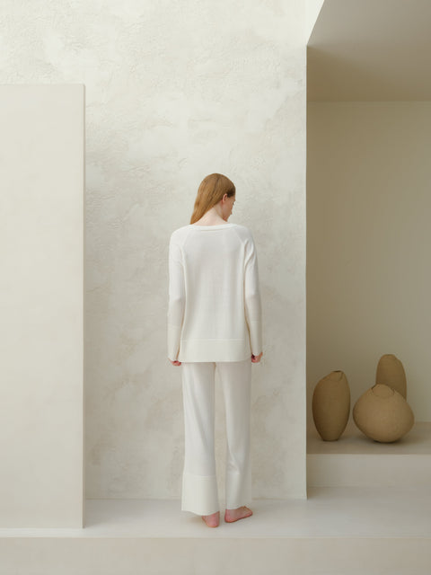 Extra Fine Merino V Neck Maxi Sweater - Lèmme