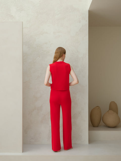 Cashmere Mix Sleeveless V-neck Top - Lèmme