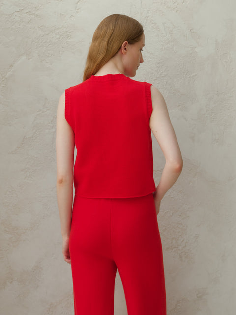 Cashmere Mix Sleeveless V-neck Top - Lèmme