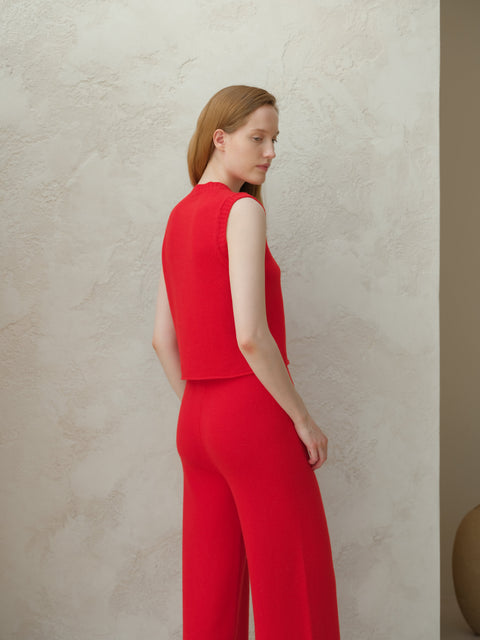 Cashmere Mix Sleeveless V-neck Top - Lèmme