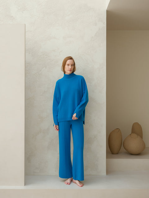 Cashmere Mix Solid Maxi Turtleneck Sweater - Lèmme