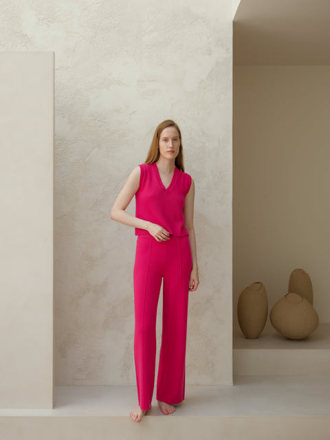 Cashmere Mix Sleeveless V-neck Top - Lèmme