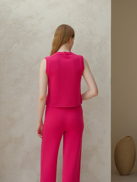 Cashmere Mix Sleeveless V-neck Top - Lèmme