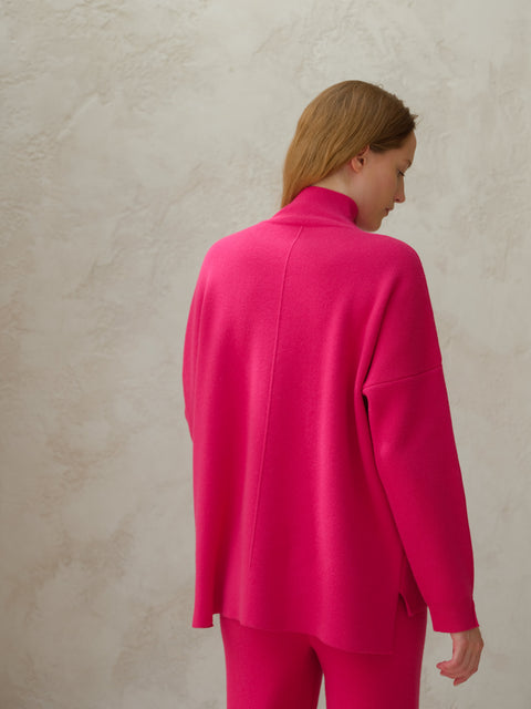 Cashmere Mix Solid Maxi Turtleneck Sweater - Lèmme