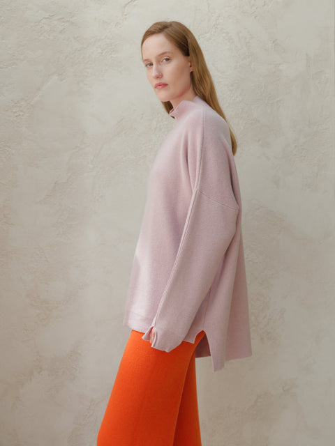 Cashmere Mix Solid Maxi Turtleneck Sweater - Lèmme