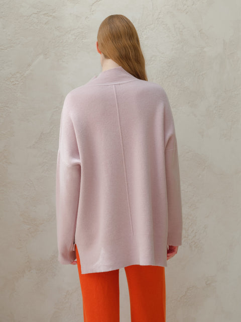 Cashmere Mix Solid Maxi Turtleneck Sweater - Lèmme