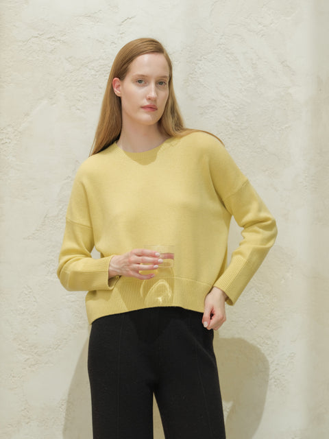  Cashmere Mix Relaxed Crewneck Sweater
 - Lèmme