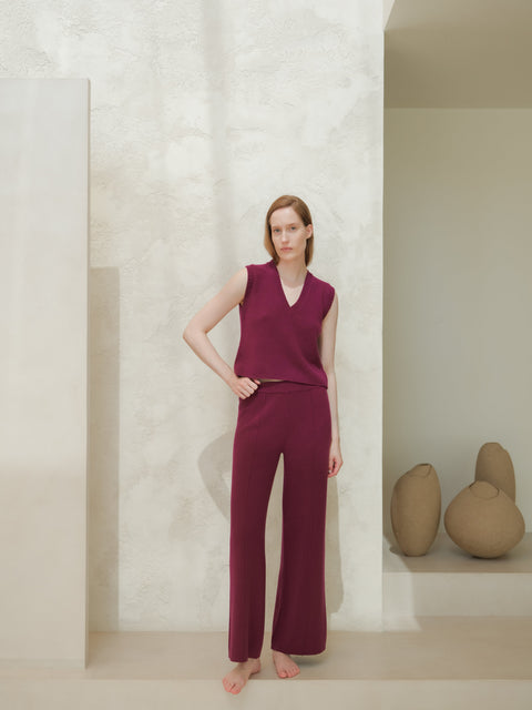 Cashmere Mix Sleeveless V-neck Top - Lèmme