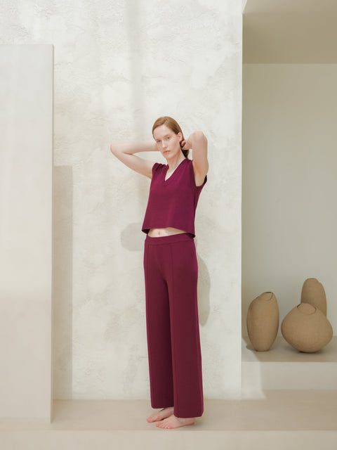 Cashmere Mix Sleeveless V-neck Top - Lèmme