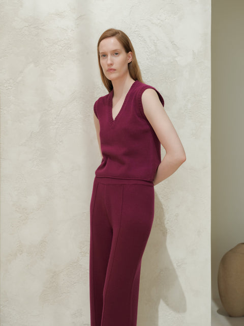 Cashmere Mix Sleeveless V-neck Top - Lèmme