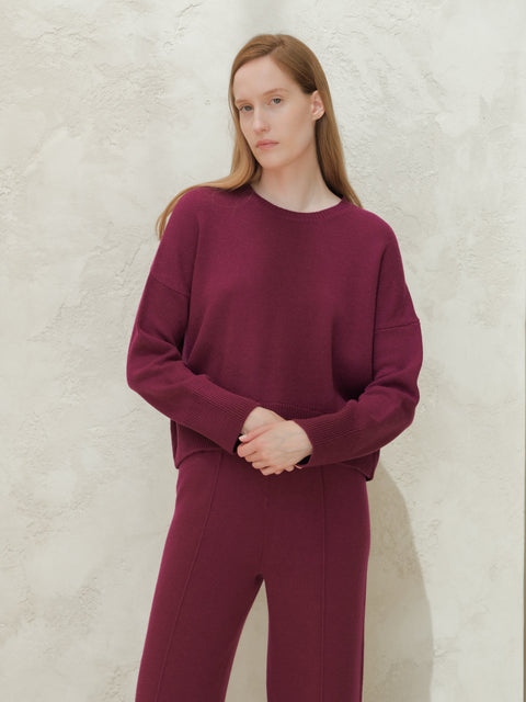  Cashmere Mix Relaxed Crewneck Sweater
 - Lèmme