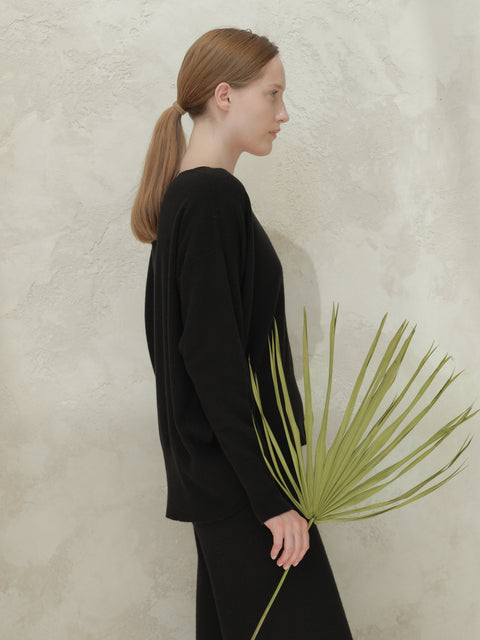 Cashmere Mix Maxi V-Neck Sweater - Lèmme