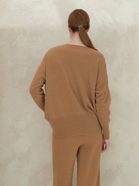 Cashmere Mix Maxi V-Neck Sweater - Lèmme