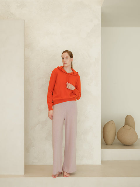 Cashmere Mix Wide Legged Light Pants (3D-Knit) - Lèmme