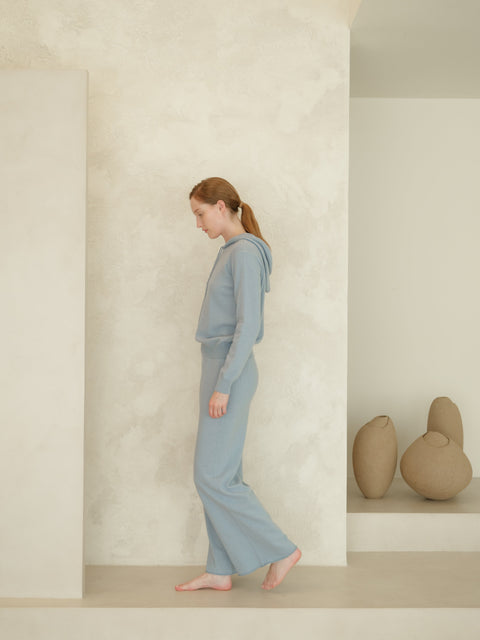 Cashmere Mix Wide Legged Light Pants (3D-Knit) - Lèmme
