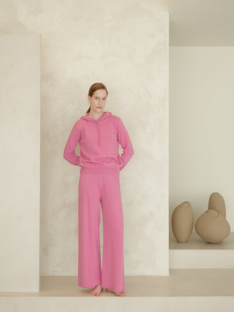 Cashmere Mix Wide Legged Light Pants (3D-Knit) - Lèmme